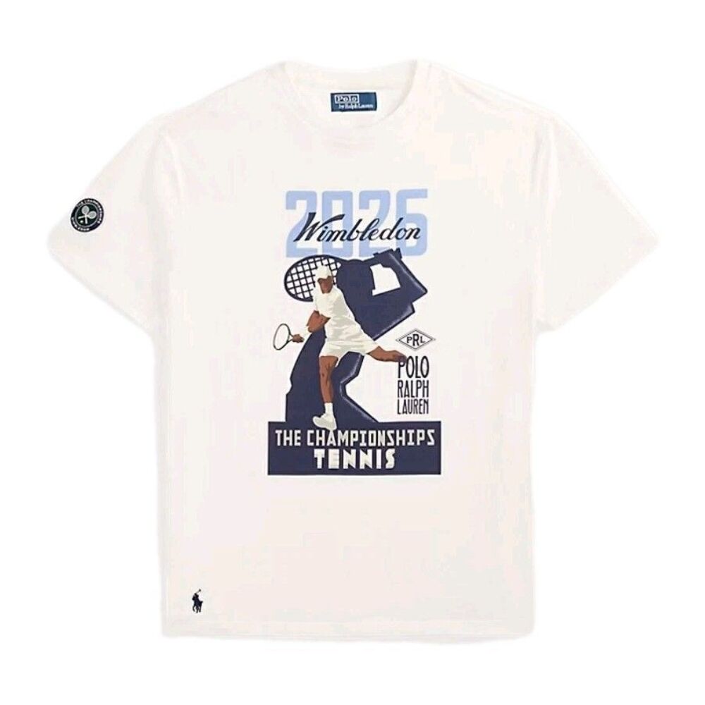 NWT Polo Ralph Lauren Wimbledon The Championships Sz Medium Mens White T-Shirt